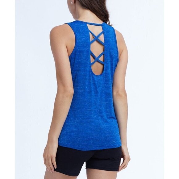 💕MARIKA💕 Lapis Crossover Tank Dry-Wik ~ Blue - Picture 3 of 10